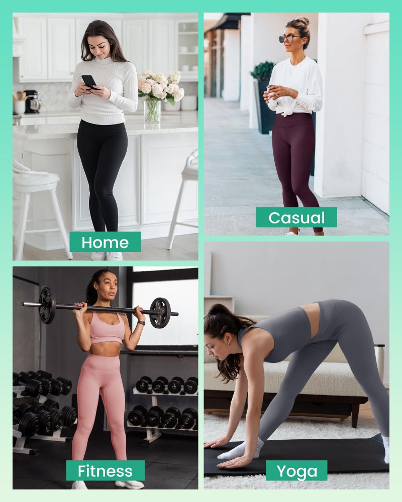 TNNZEET 3 Pack Leggings for Women - Black Tummy Control High Waisted Soft Yoga Pants for Workout Gym Running with Pockets - Image 5